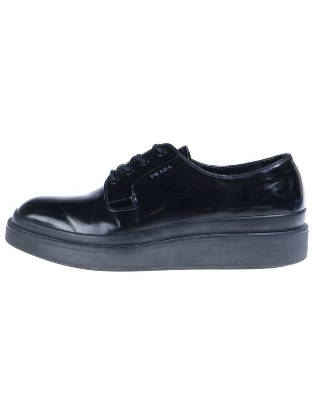 Prada Leather Lace-up Dress Up Shoes Derby Black